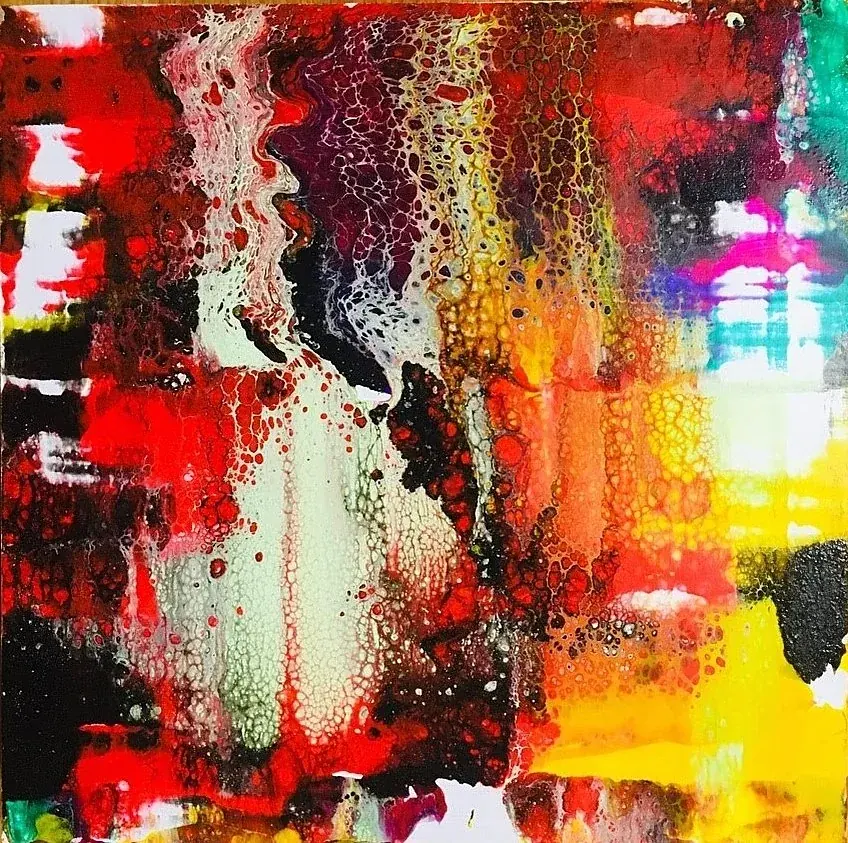 Energy, Acrylic on wood panel, 10 x 10 in