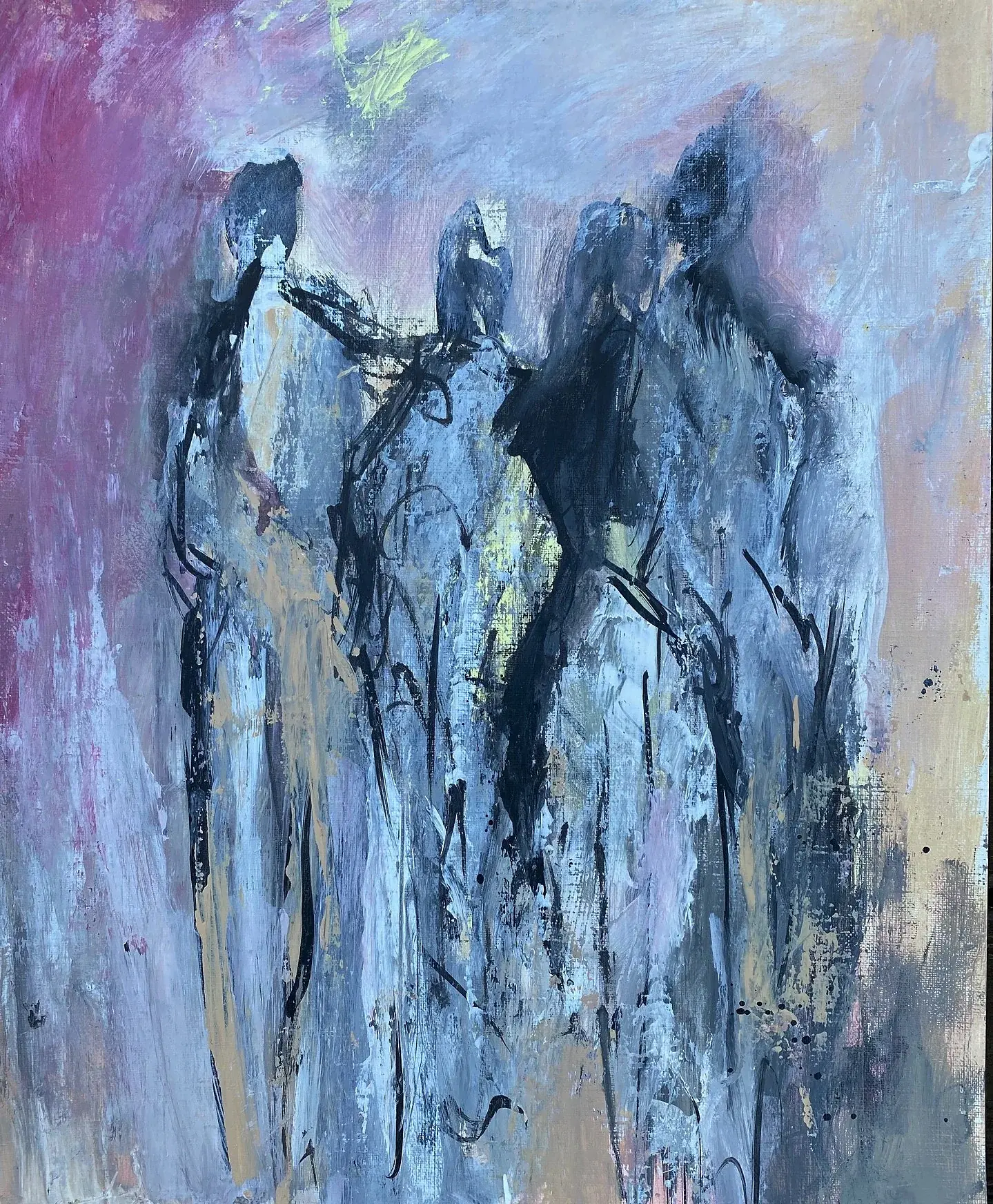 Fairview Avenue, Acrylic and India ink on canvas paper, 9 x 11 in