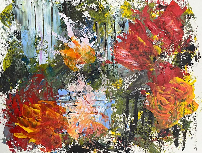 Fire and Ice, Acrylic on paper