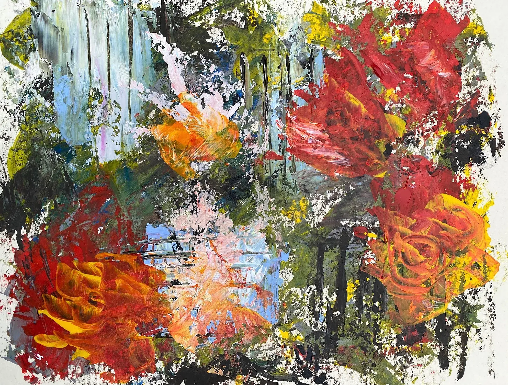 Fire and Ice, Acrylic on paper, 