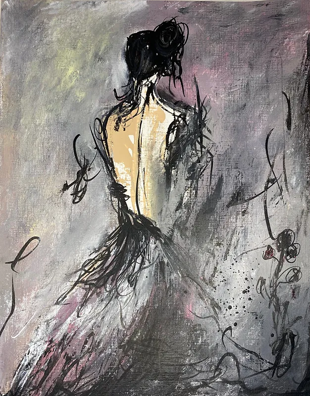 Kanojo, Acrylic and India ink on canvas paper