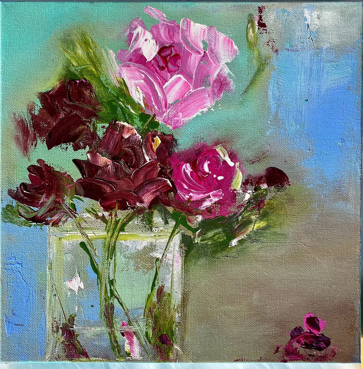 Love Blossoms, Acrylic on canvas, 12 x 12 in