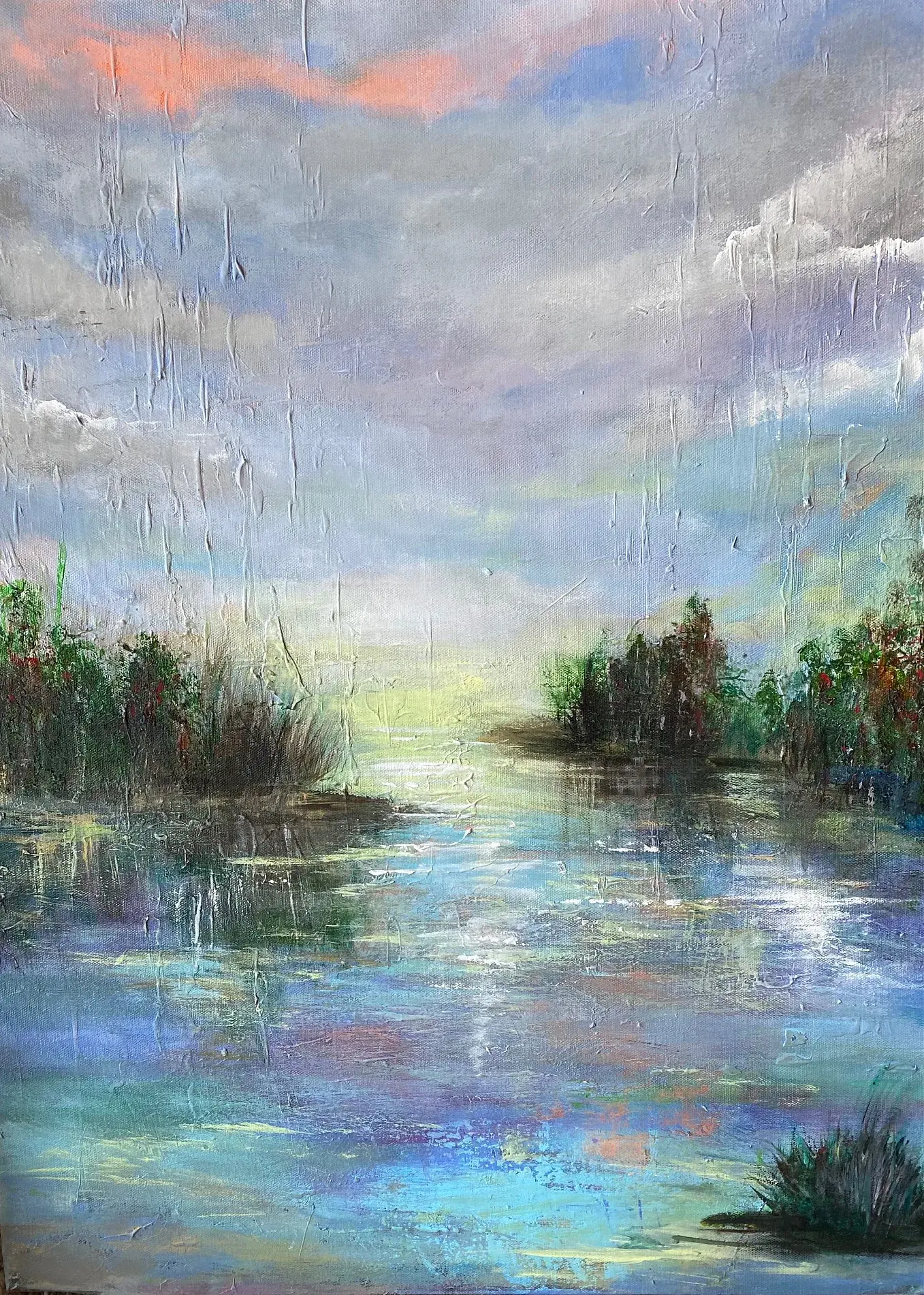 Sluggish Water, Acrylic on canvas, 28 x 22 in