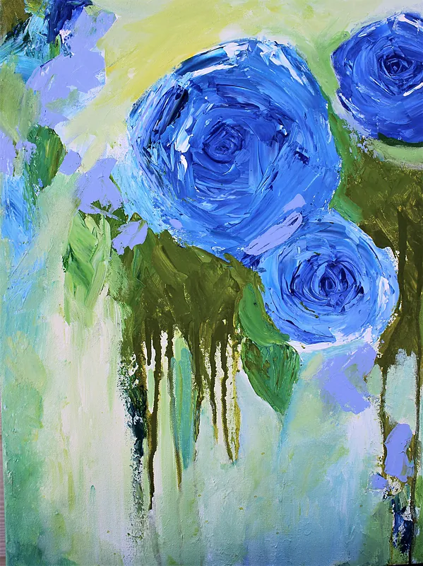 Spring Blues, Acrylic on canvas