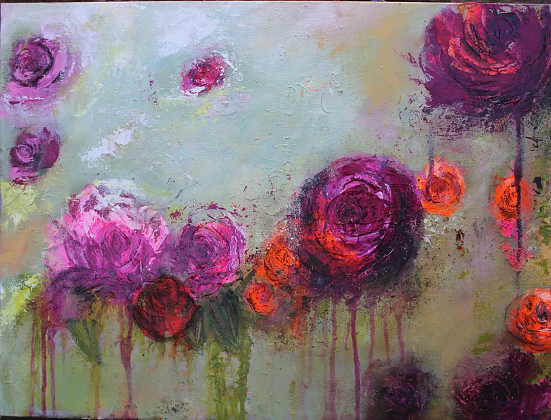 Summer Blooms II, Acrylic on canvas