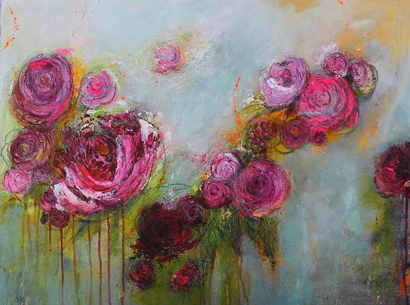 Summer Blooms, Acrylic on canvas
