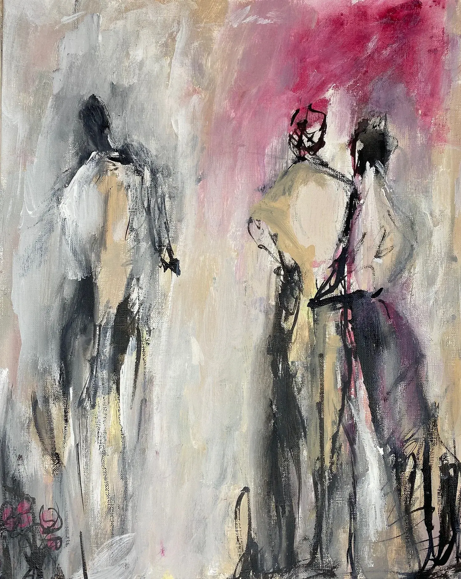 Surreptitious, Acrylic and India ink on canvas paper, 9 x 11 in