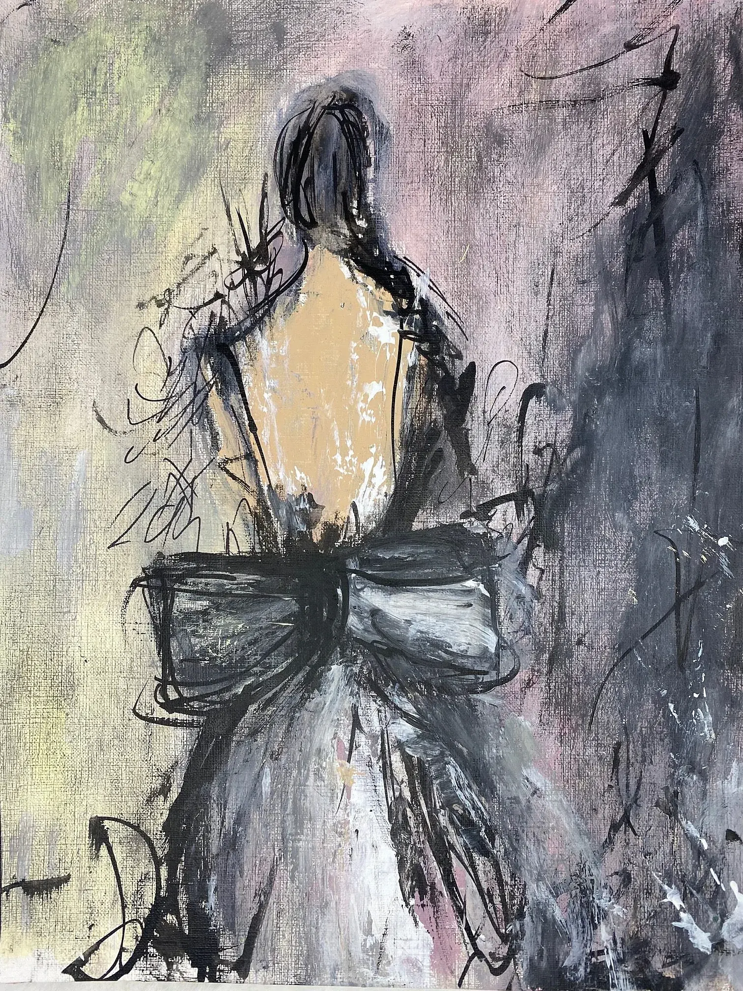 Undertow, Acrylic and India ink on canvas paper, 9 x 11 in